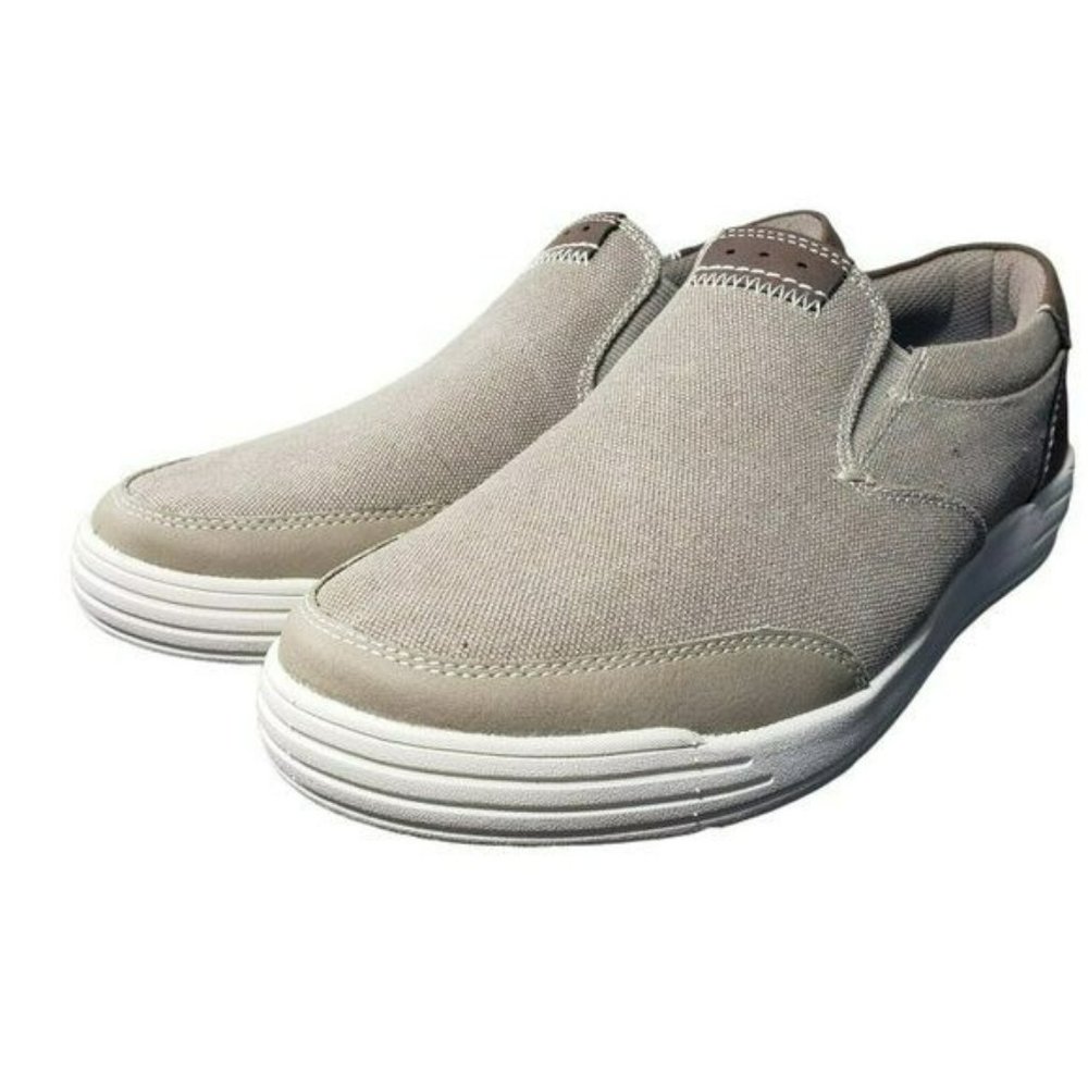 Nunn Bush Mens Tan Kore City Walk Canvas Moc Toe Slip On Shoes Loafers Size 7
